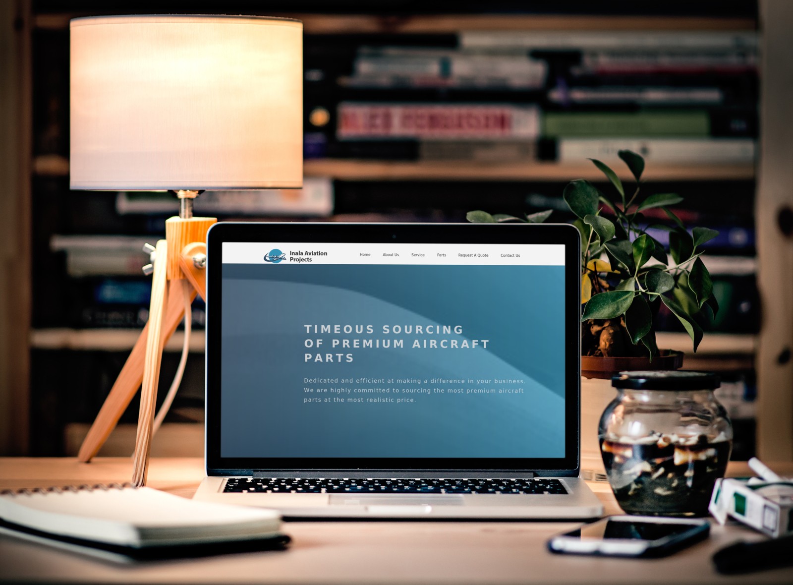 Inala Aviation Projects site - laptop